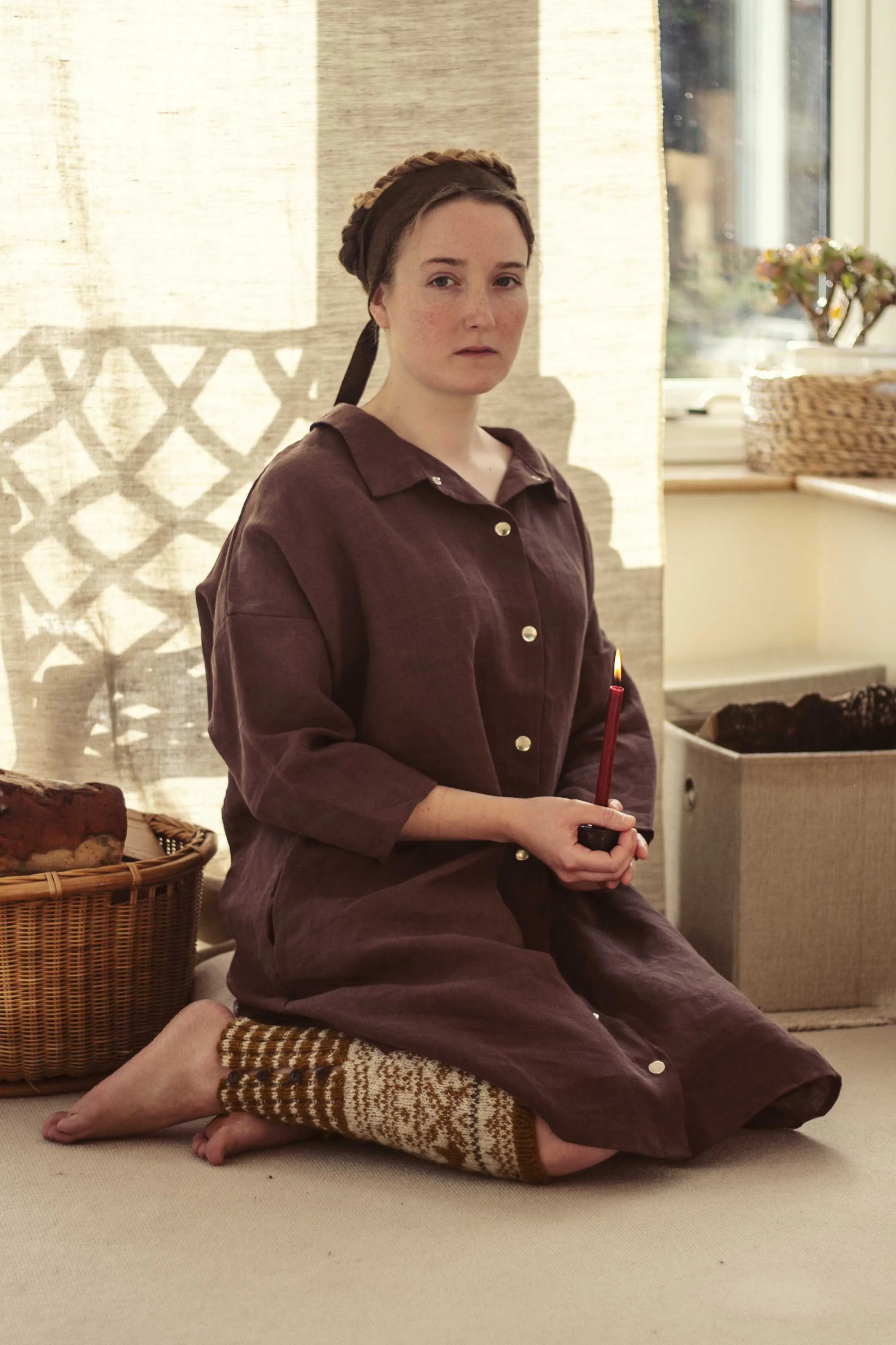 100% Linen 3/4 Sleeve Classic Dress