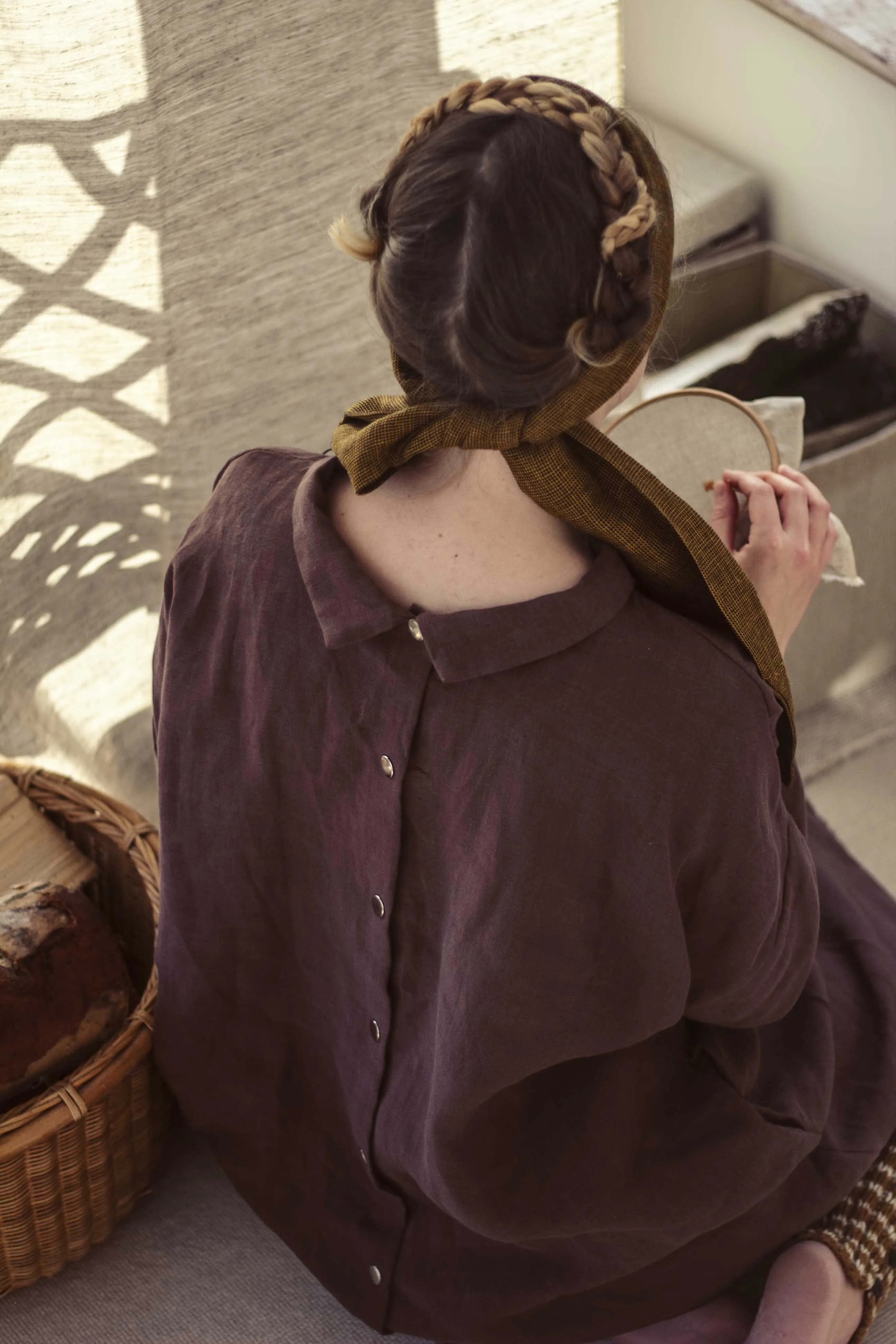 100% Linen 3/4 Sleeve Classic Dress
