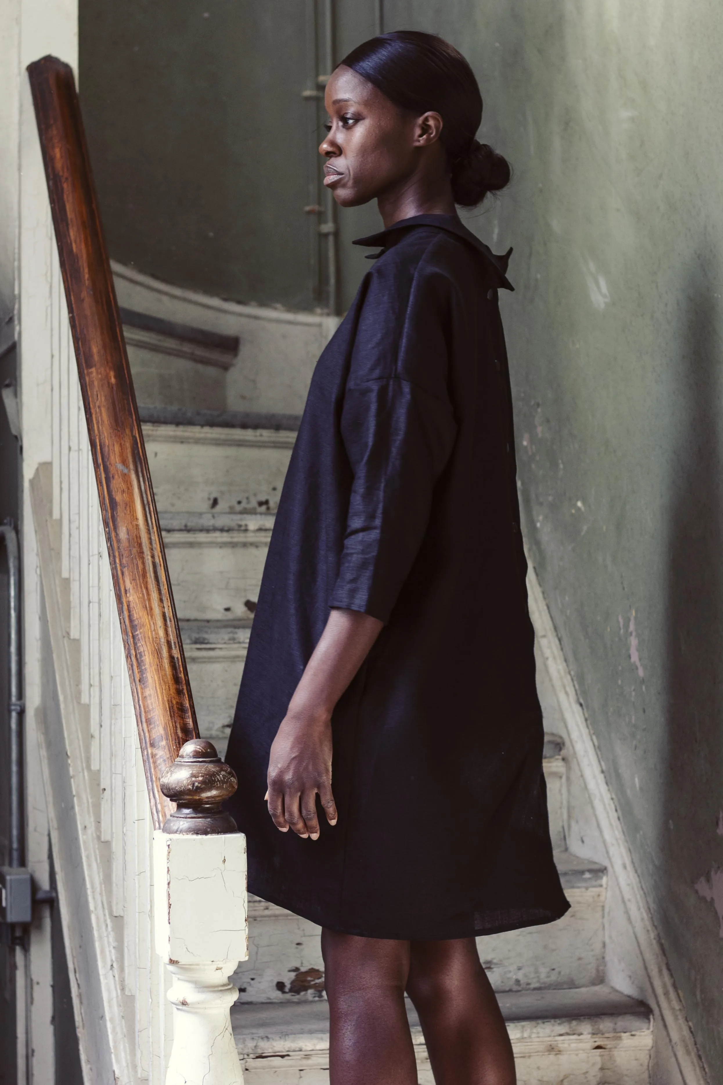 100% Linen 3/4 Sleeve Classic Dress