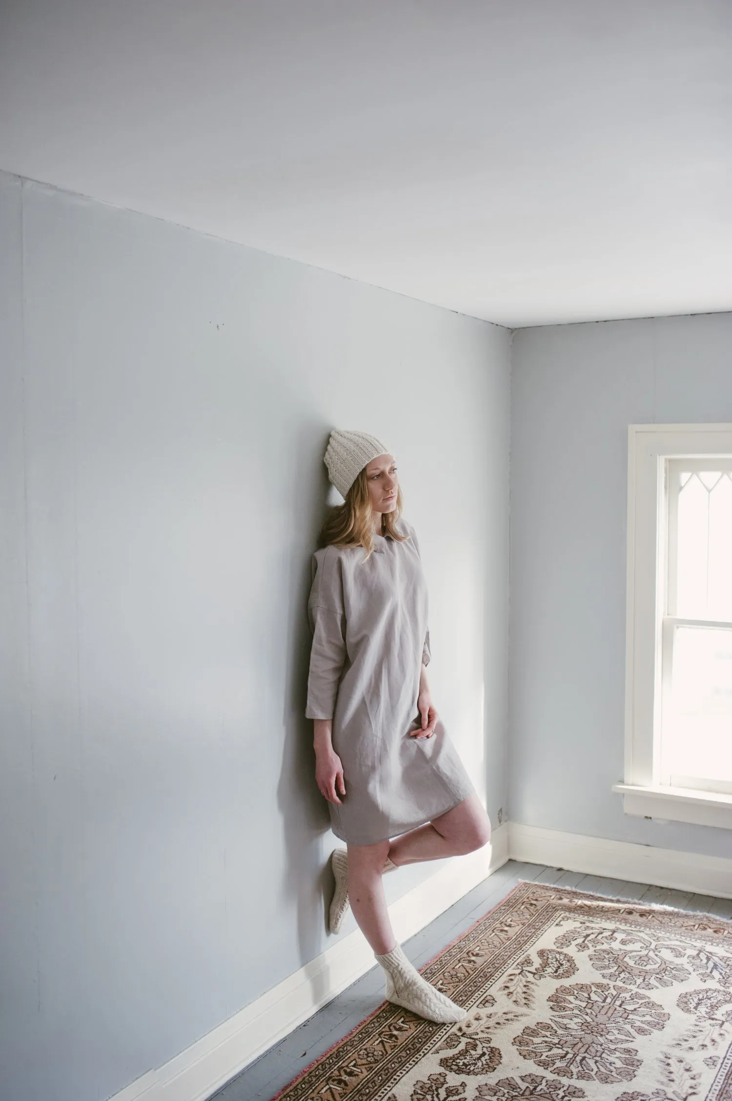 100% Linen 3/4 Sleeve Classic Dress