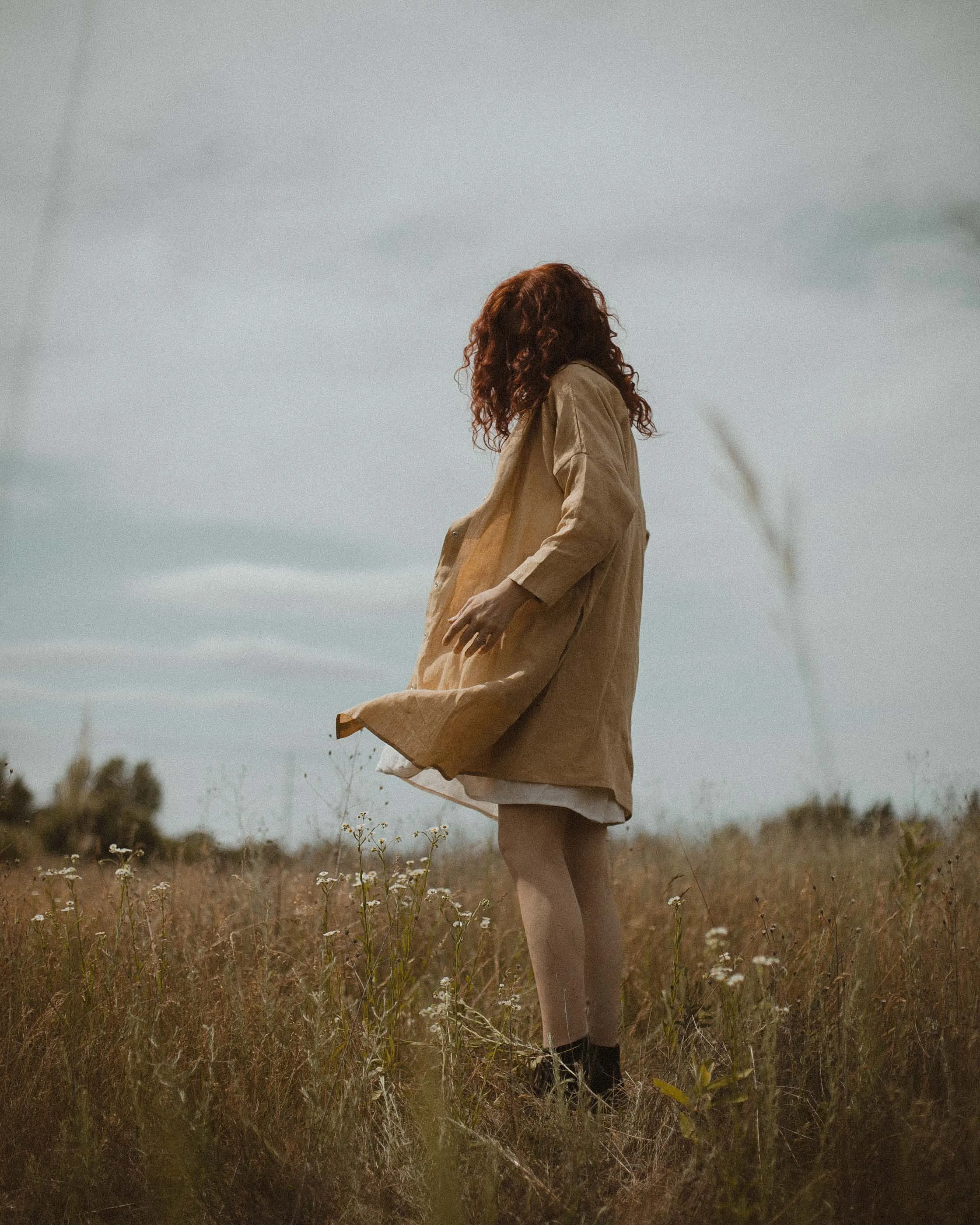 100% Linen 3/4 Sleeve Classic Dress