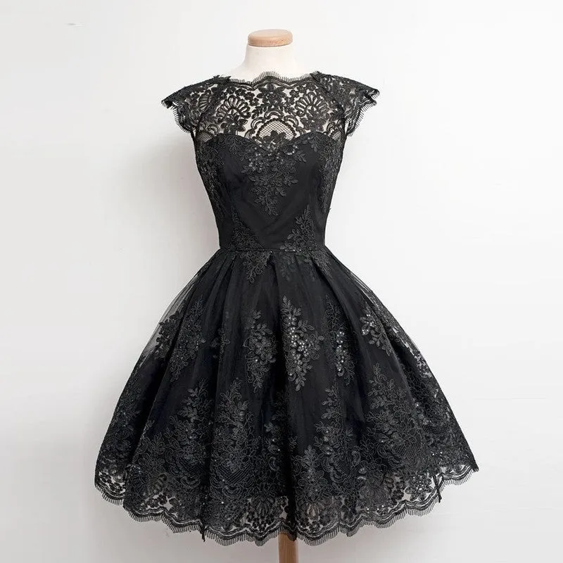 2017 Fashion Women Clothing Elegant ShortSleeve Black/White Lace Dress Vestidos Formal Wedding Mini Tutu Party Dresses Q2253