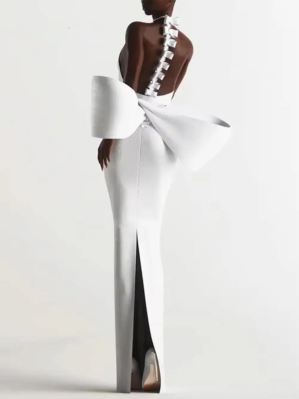2024 Bareback Bow Decorative Bandage Dress