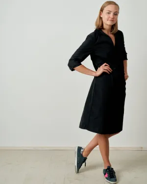 3/4 sleeve dress - black