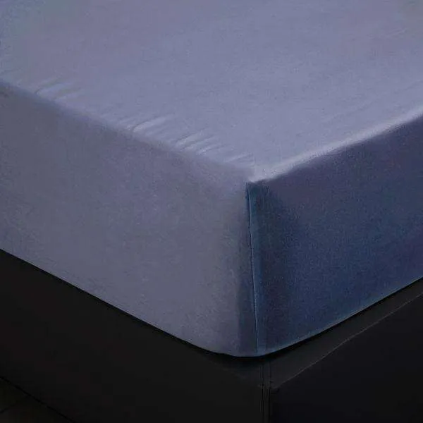4 PCS NATURAL BAMBOO COTTON BED SHEET SET - BLUISH GREY