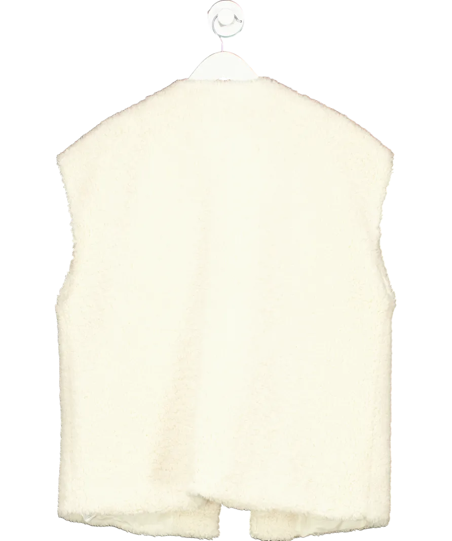 4th & Reckless Cream Oversized Open Sherling Vest UK 10