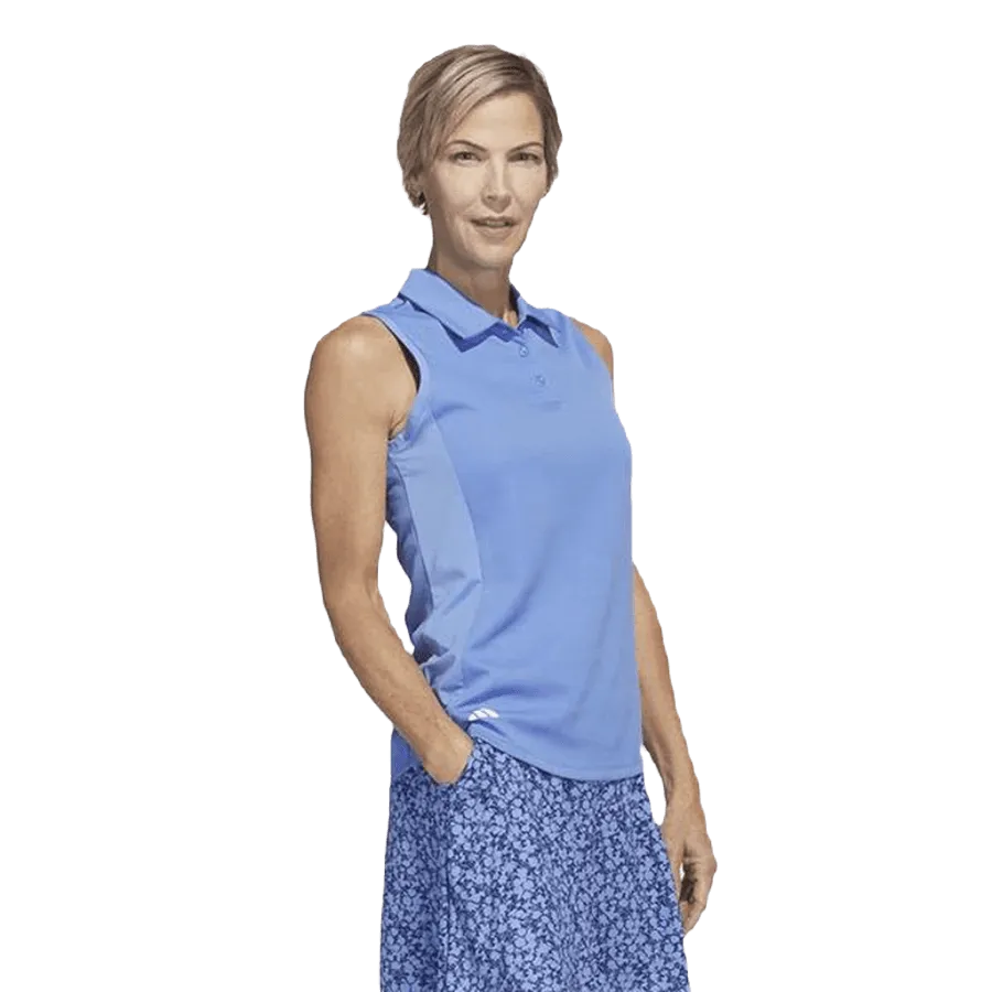 Adidas Ladies Texture Sleeveless Polo Shirt