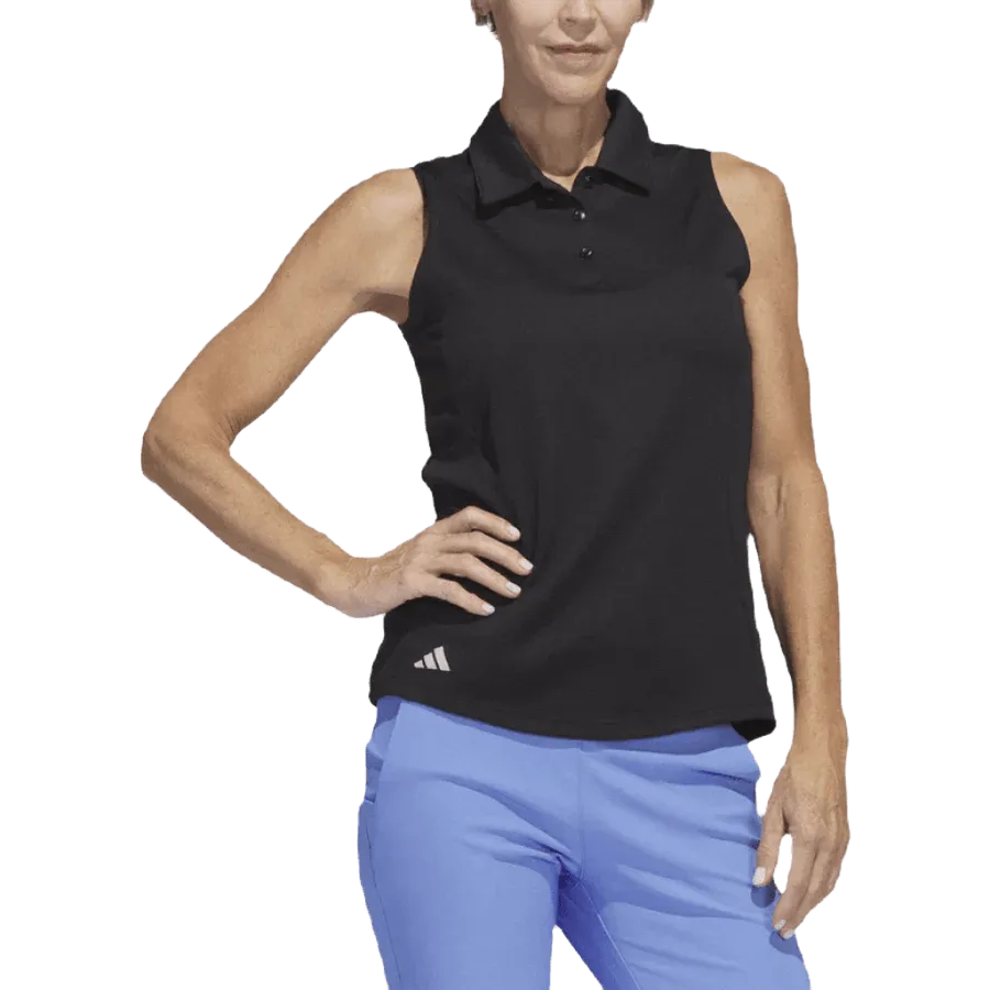 Adidas Ladies Texture Sleeveless Polo Shirt