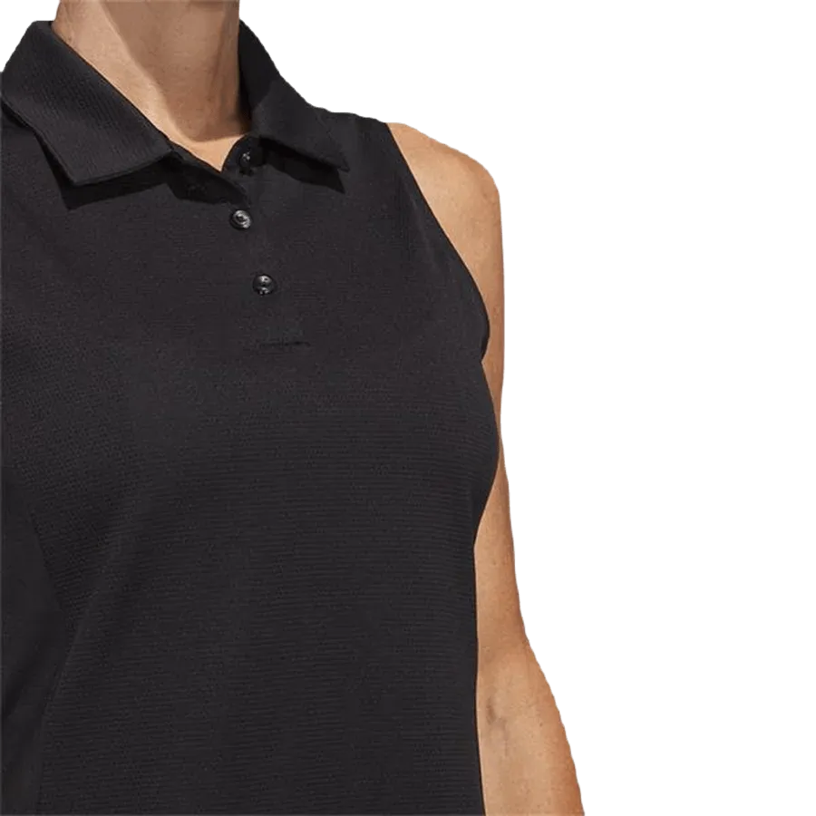 Adidas Ladies Texture Sleeveless Polo Shirt