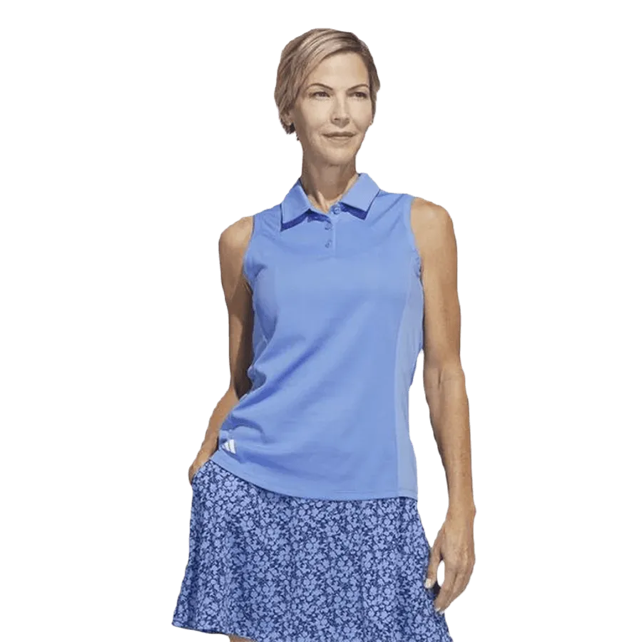 Adidas Ladies Texture Sleeveless Polo Shirt