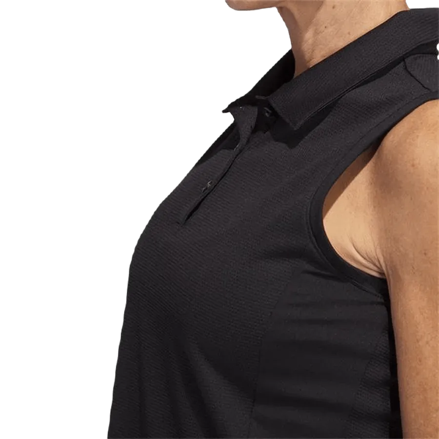 Adidas Ladies Texture Sleeveless Polo Shirt