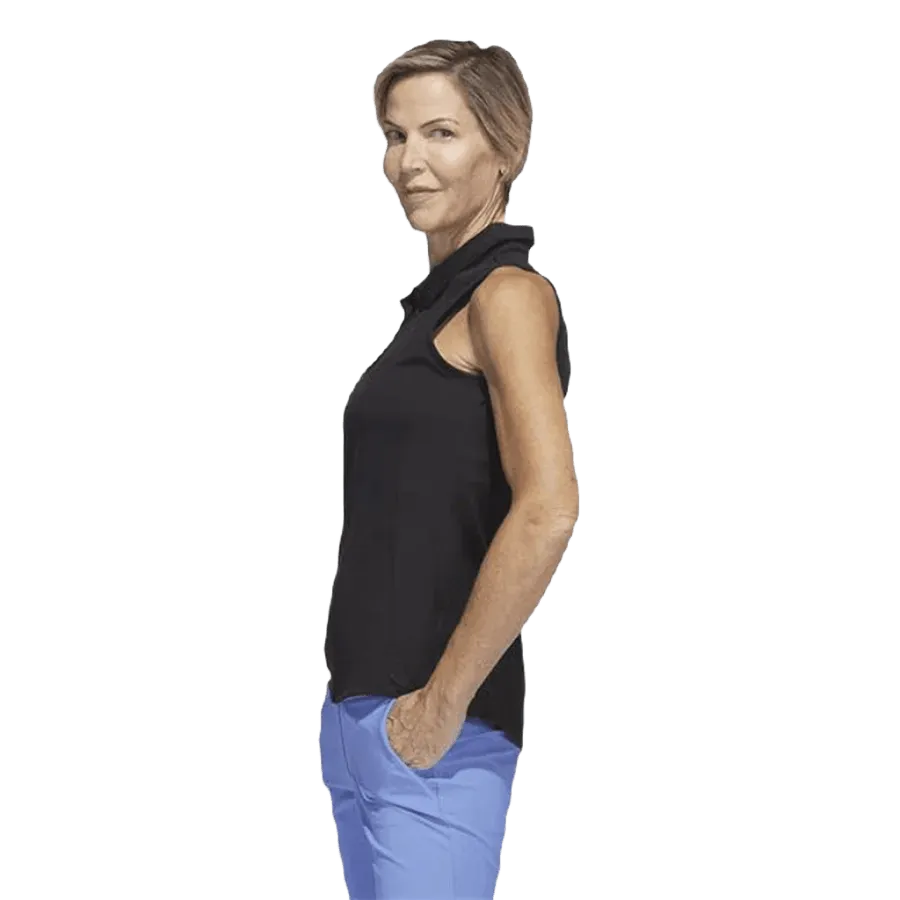 Adidas Ladies Texture Sleeveless Polo Shirt