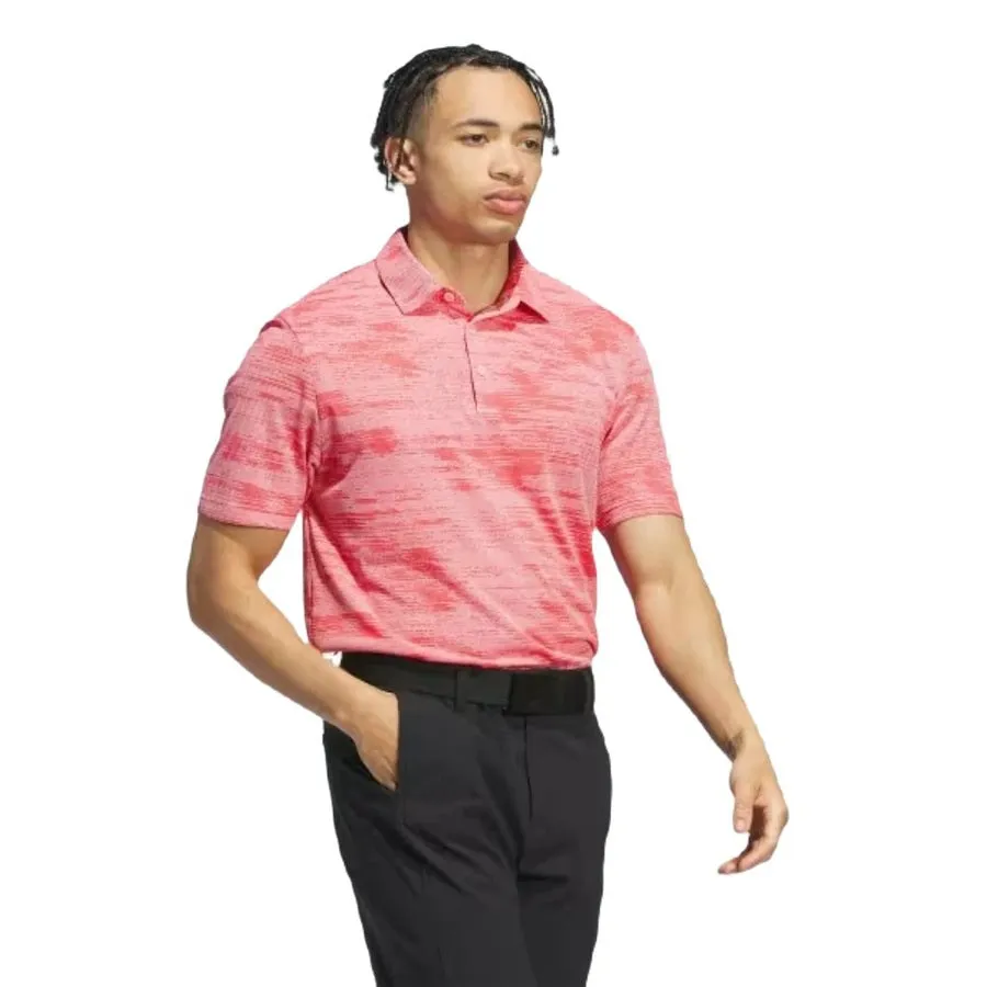 Adidas Ultimate365 Textured Stripe Polo Shirt - Pink