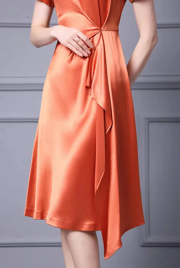 Amalia Pleated Dress Vintage Orange Purple Dress
