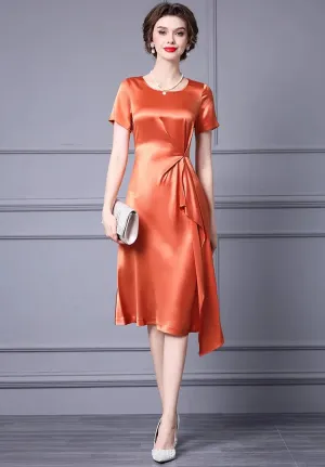 Amalia Pleated Dress Vintage Orange Purple Dress