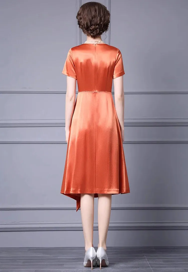 Amalia Pleated Dress Vintage Orange Purple Dress