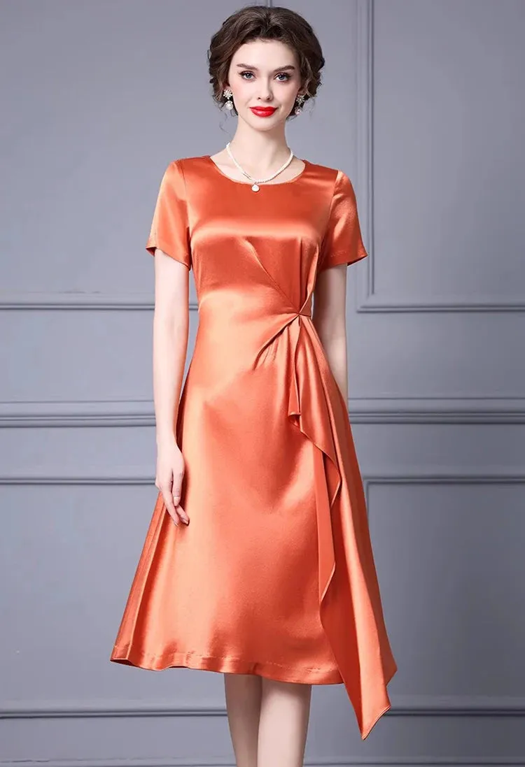 Amalia Pleated Dress Vintage Orange Purple Dress