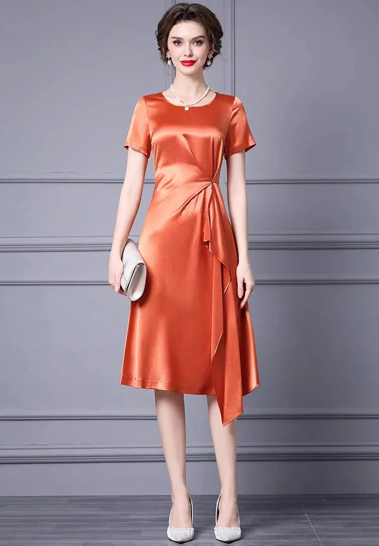 Amalia Pleated Dress Vintage Orange Purple Dress