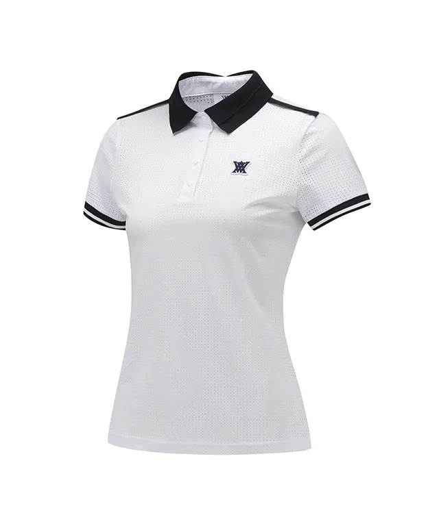 ANEW Golf: Women All Ventilation Collar Short T-Shirt - White