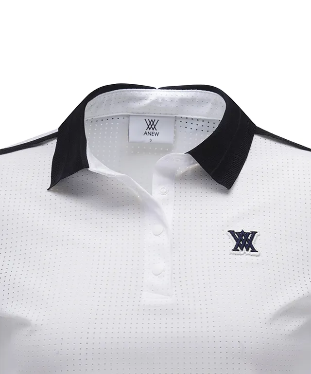 ANEW Golf: Women All Ventilation Collar Short T-Shirt - White