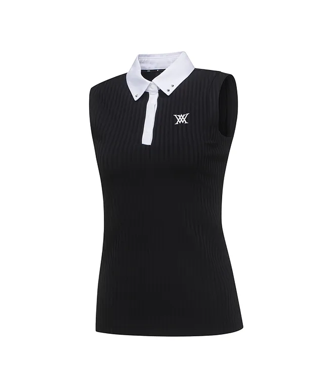 ANEW Golf: Women Color Block Corduroy Sleeveless - Black