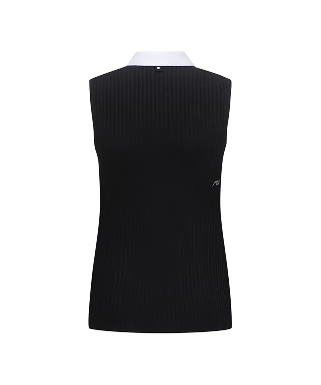 ANEW Golf: Women Color Block Corduroy Sleeveless - Black