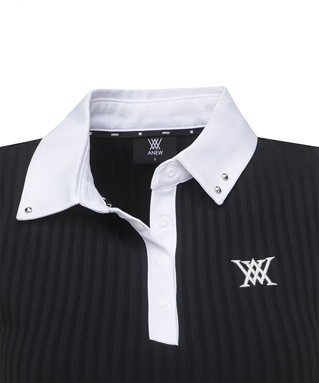 ANEW Golf: Women Color Block Corduroy Sleeveless - Black