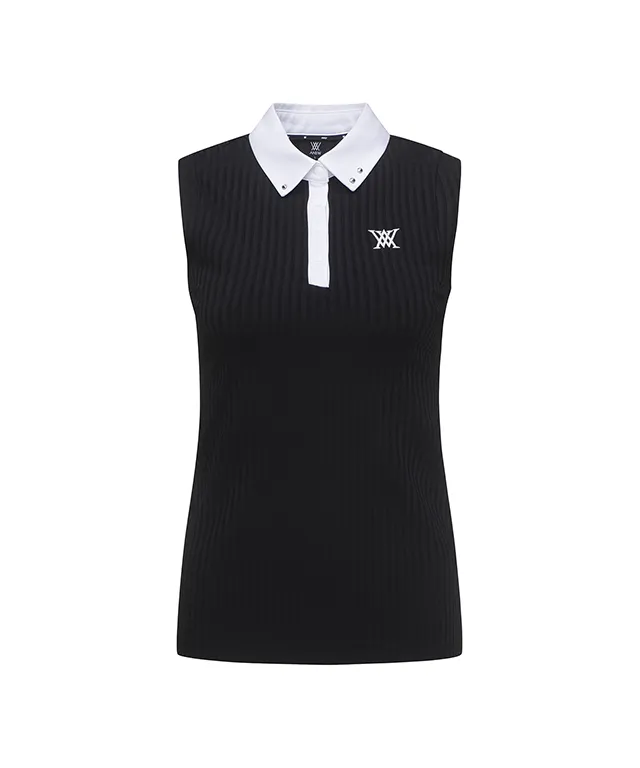 ANEW Golf: Women Color Block Corduroy Sleeveless - Black