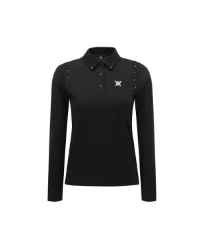 ANEW Golf Women's SP Signature Logo Hybrid Long T-Shirt - Black