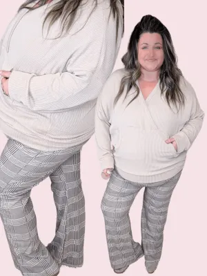 Angelica Bootcut Pull-on Pants in Brown Plaid