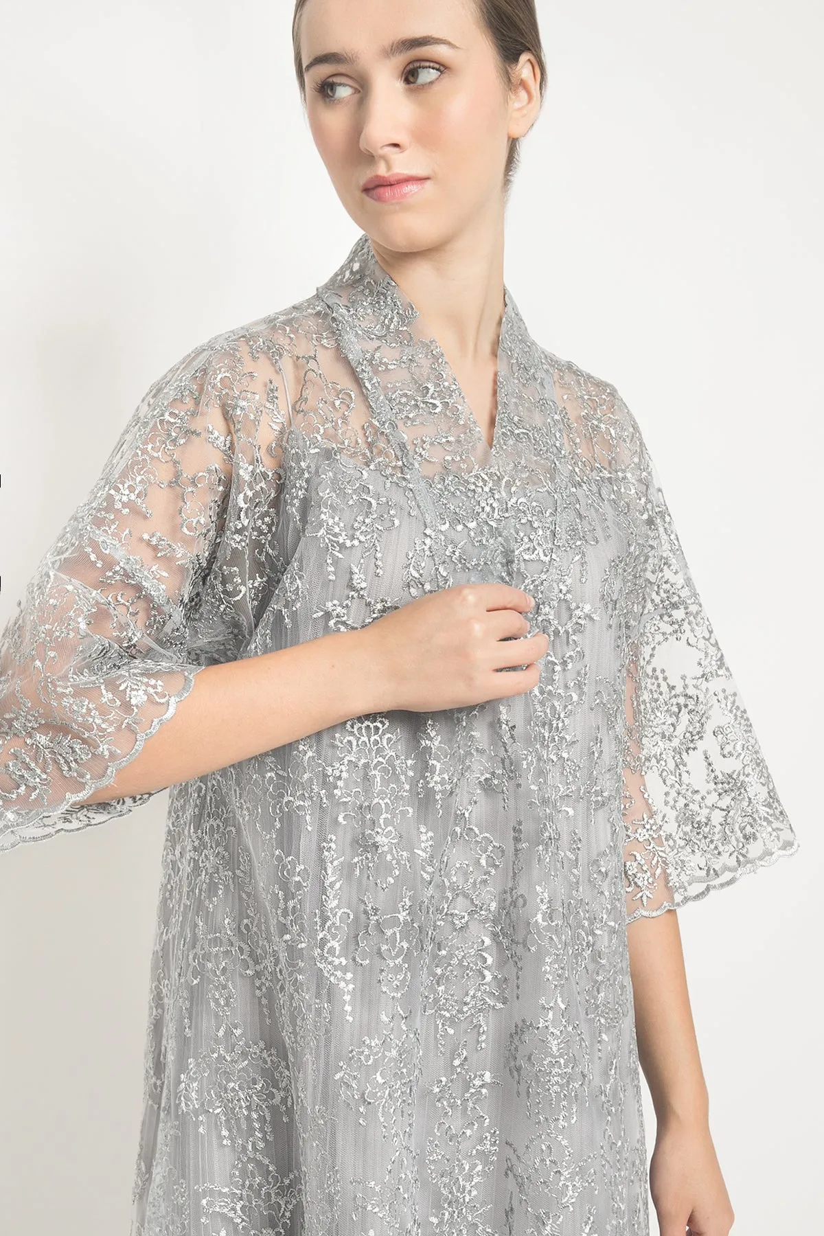Aswari Dress in Light Grey