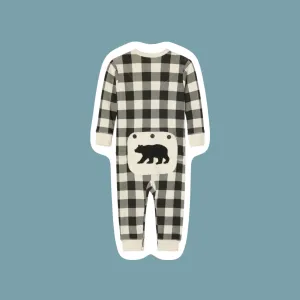 Baby Union Suit (Cream Plaid)