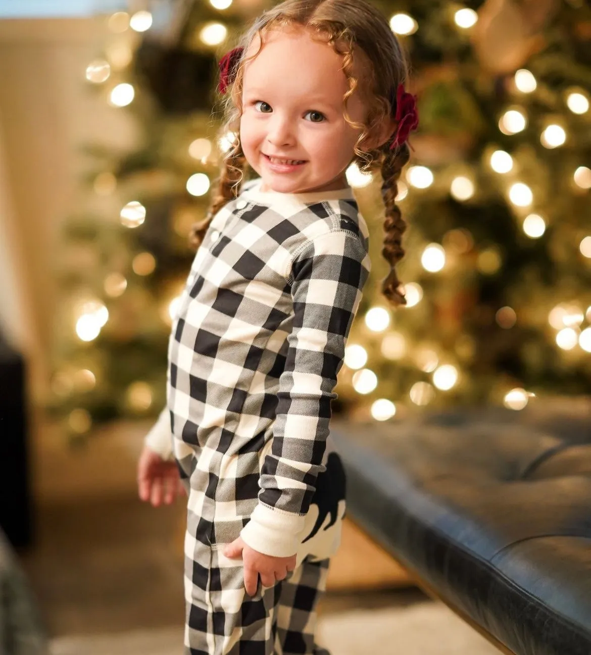 Baby Union Suit (Cream Plaid)