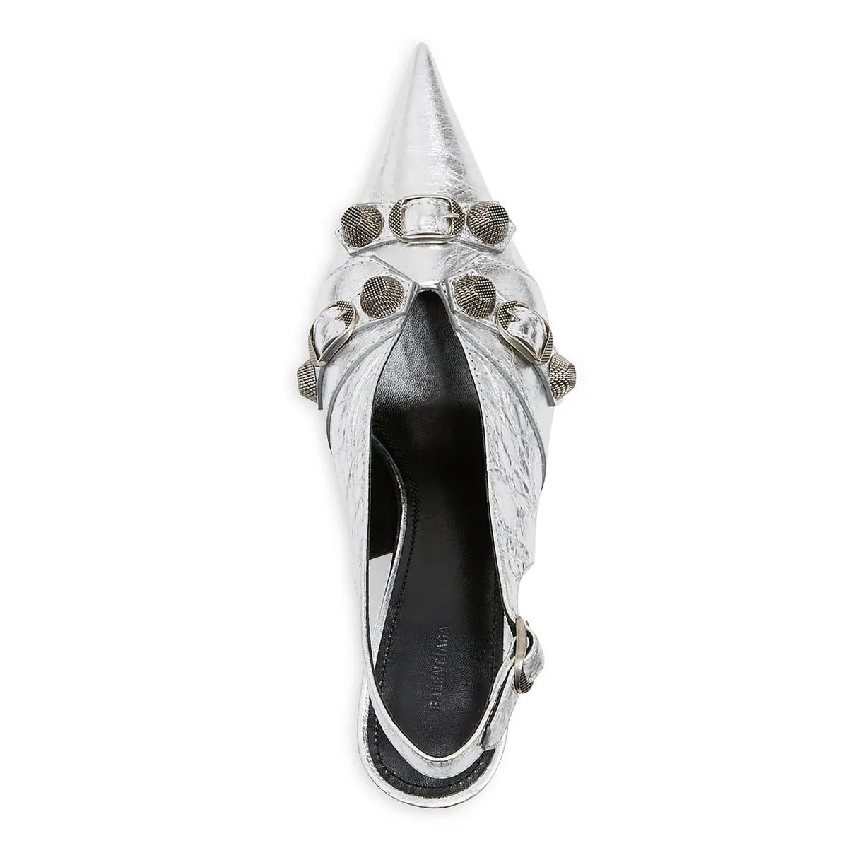 Balenciaga Womens Cagole Slingback Leather Ankle Strap