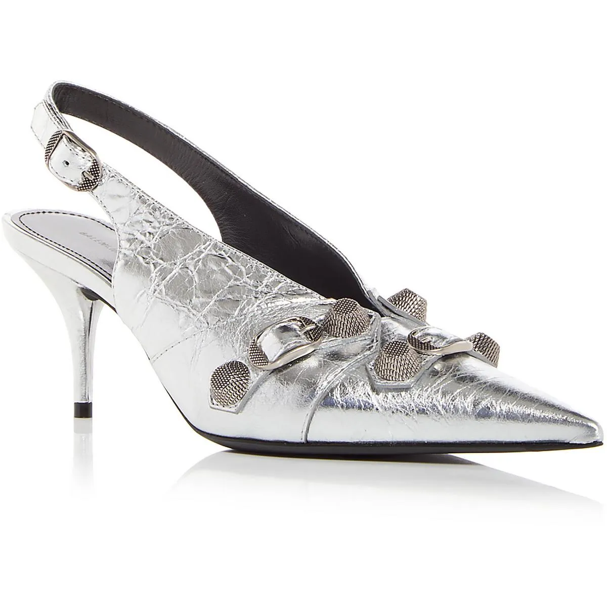 Balenciaga Womens Cagole Slingback Leather Ankle Strap