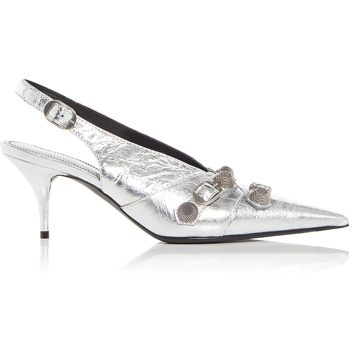 Balenciaga Womens Cagole Slingback Leather Ankle Strap