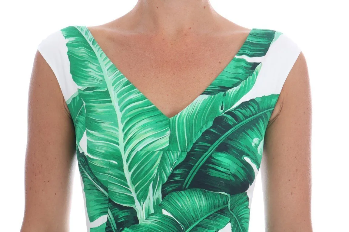 Banana Leaf Cotton A-Line Shift Dress