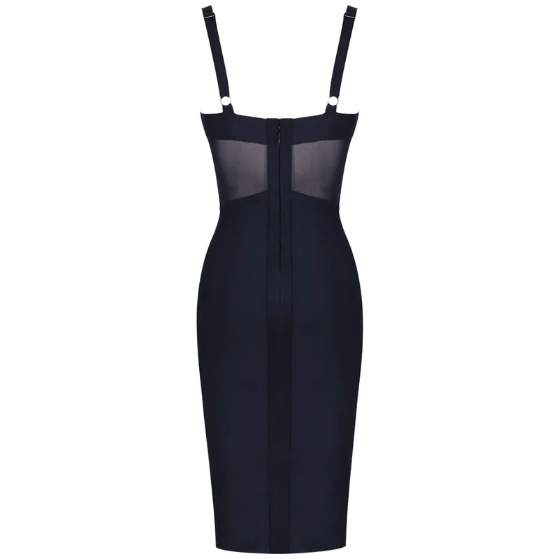 Bandage Dress Summer Women&#39;s 2021 Black Bodycon Dress Rayon Mesh Insert  Ladies White Red Sexy Party Dress Evening Club Outfits