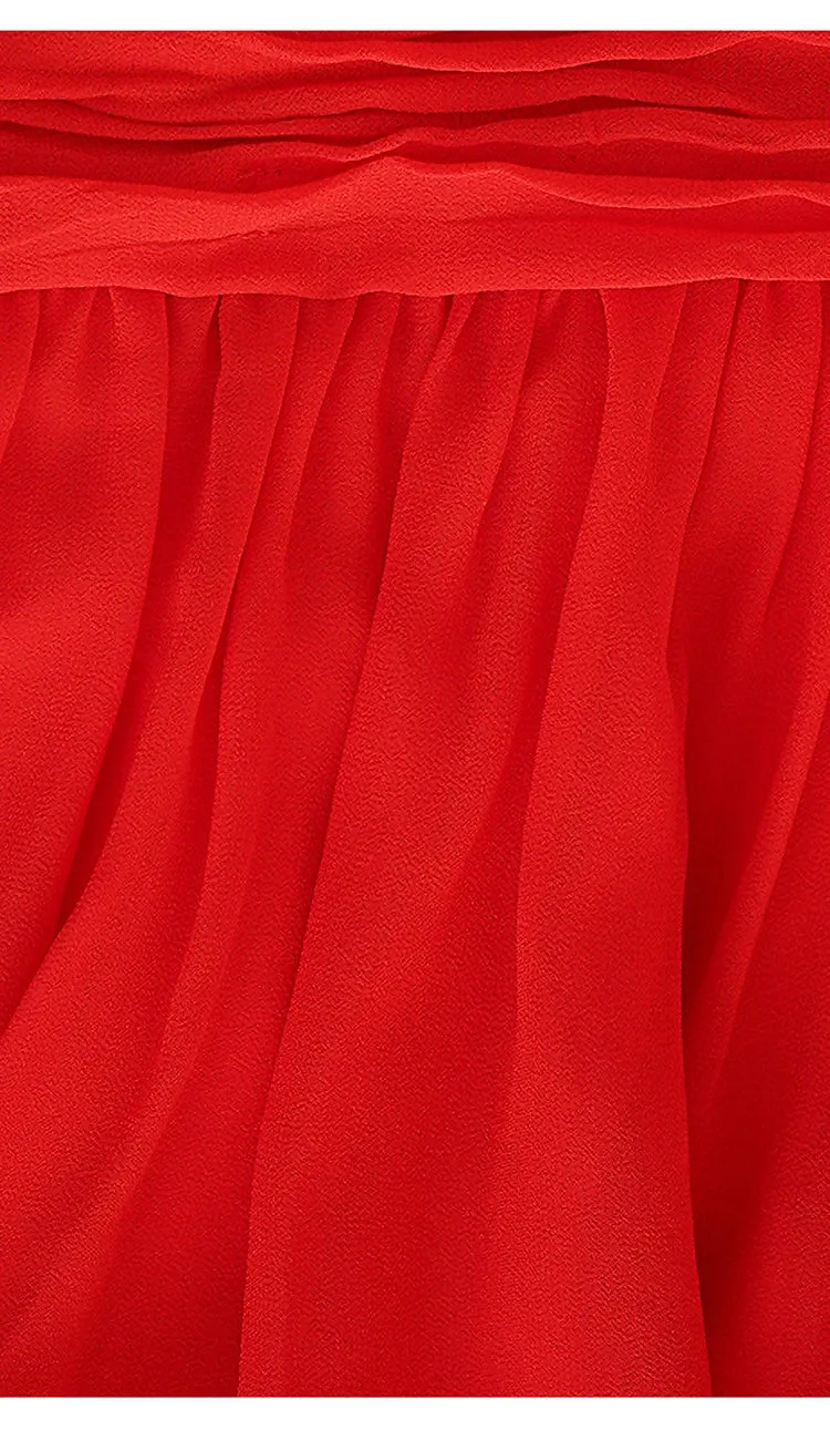 Barbara Sleeve Hollow Out Ruched High Waist Slim Long Dress