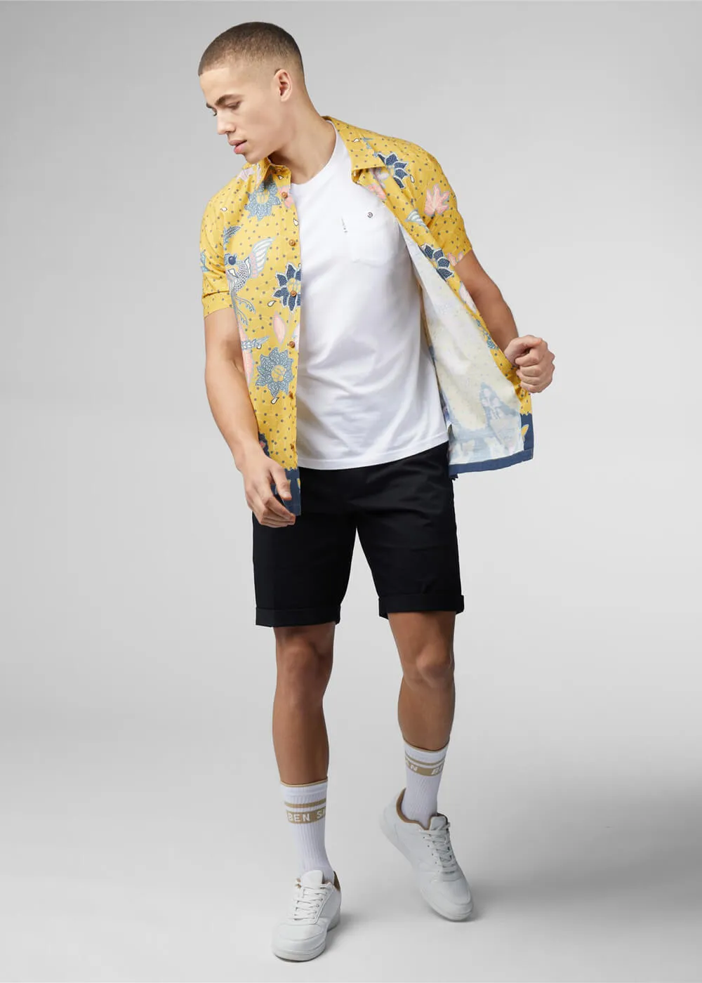 Ben Sherman Abstract Botanical Shirt Sunflower