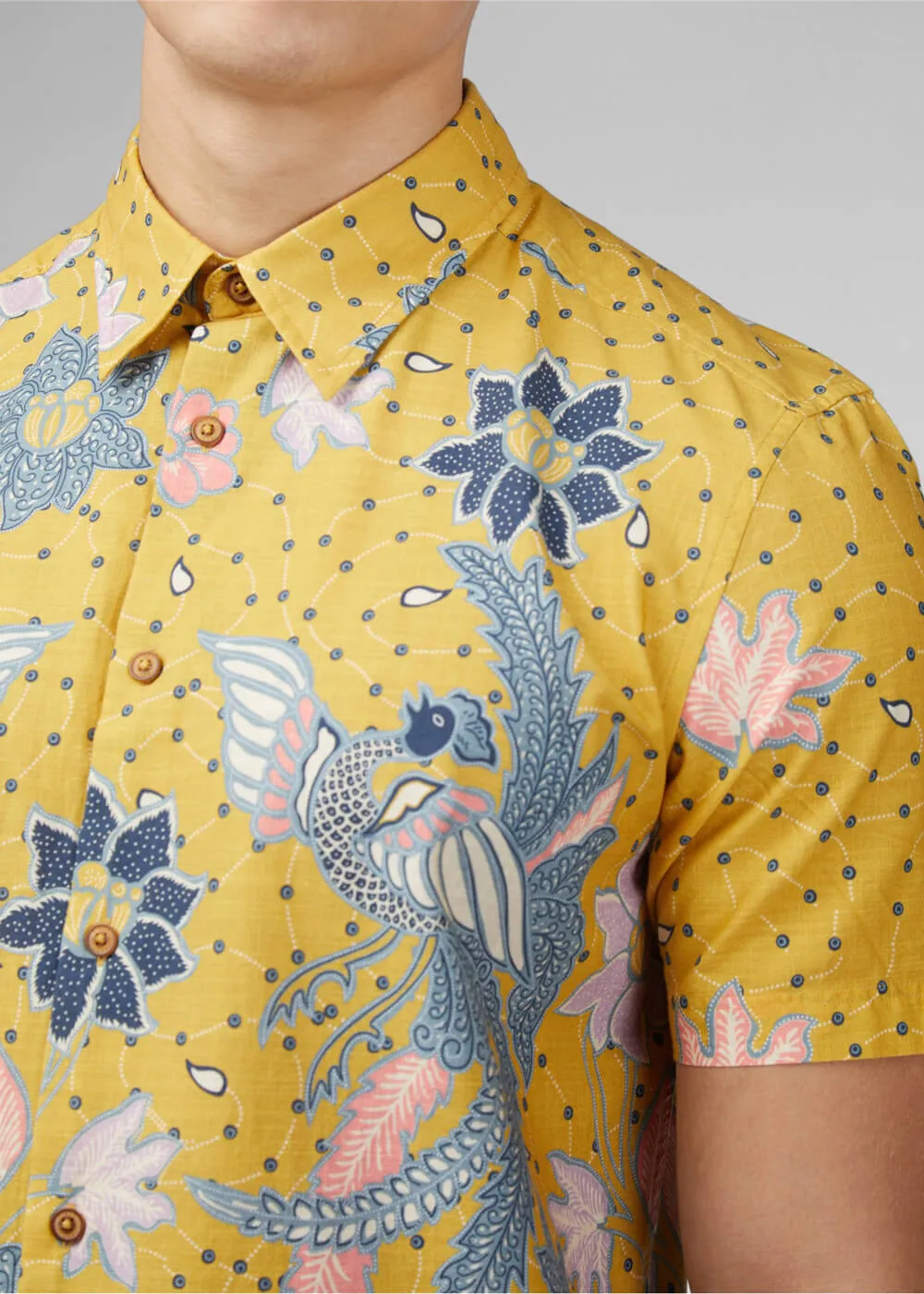 Ben Sherman Abstract Botanical Shirt Sunflower