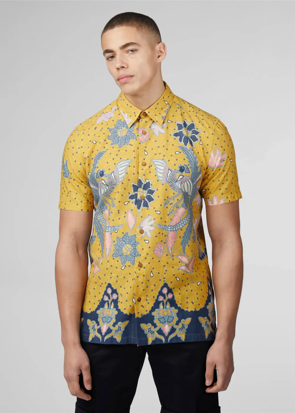 Ben Sherman Abstract Botanical Shirt Sunflower
