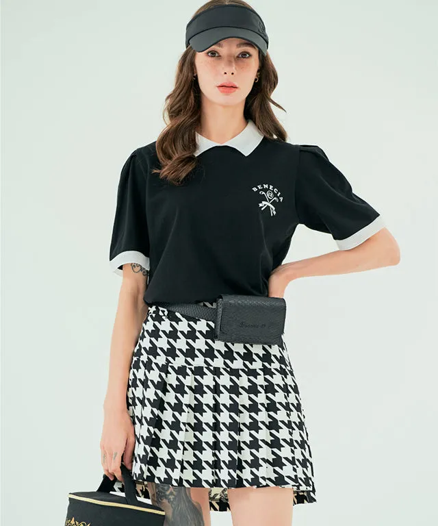 BENECIA 12 Shining Collared T-Shirt - Black