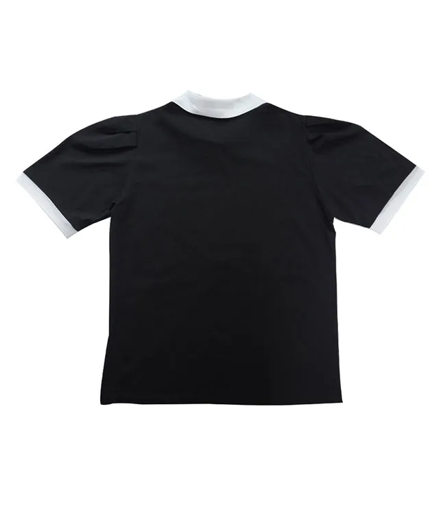 BENECIA 12 Shining Collared T-Shirt - Black
