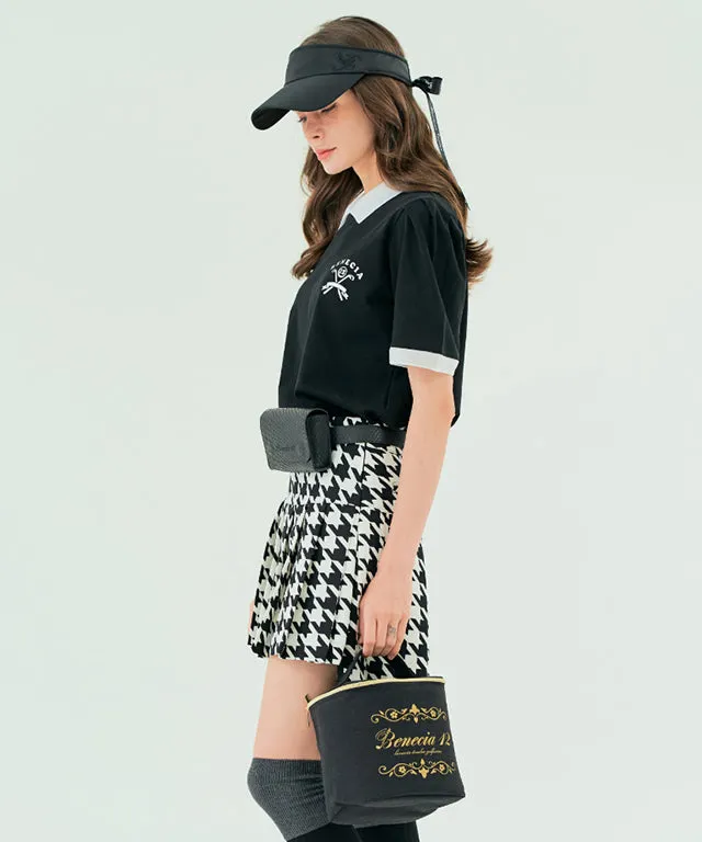 BENECIA 12 Shining Collared T-Shirt - Black