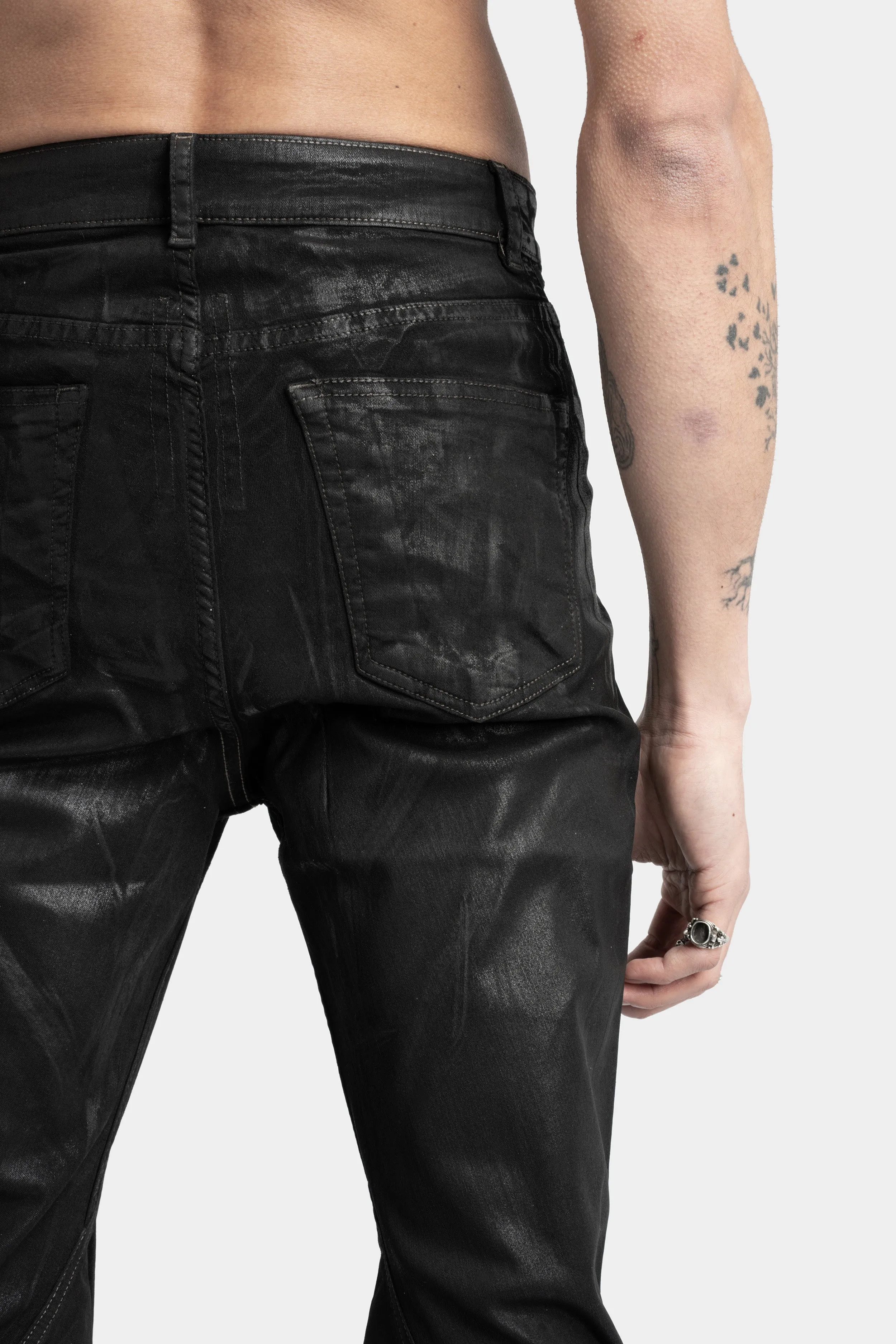 Bias bootcut jeans, Overdyed foil