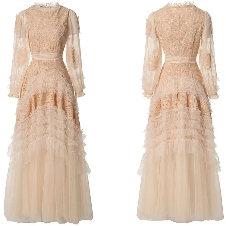 Blaire  Sequins Beading Embroidery Mesh Dress