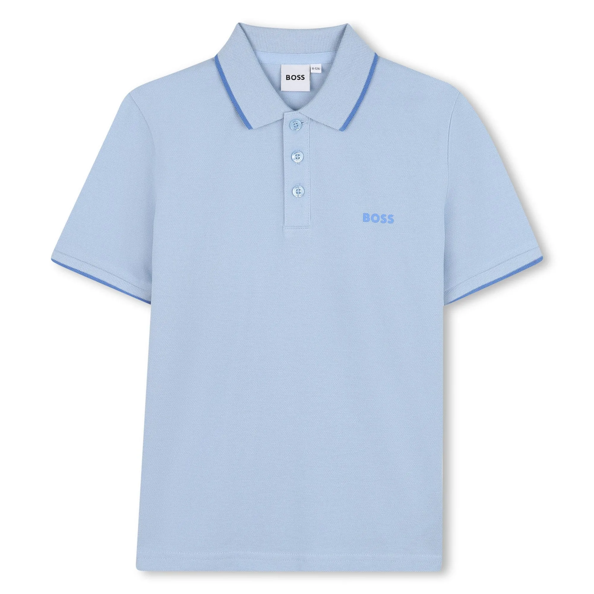 Blue Cotton Short Sleeve Polo Shirt