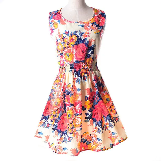 Boho Sleeveless Dress Multiple Colors