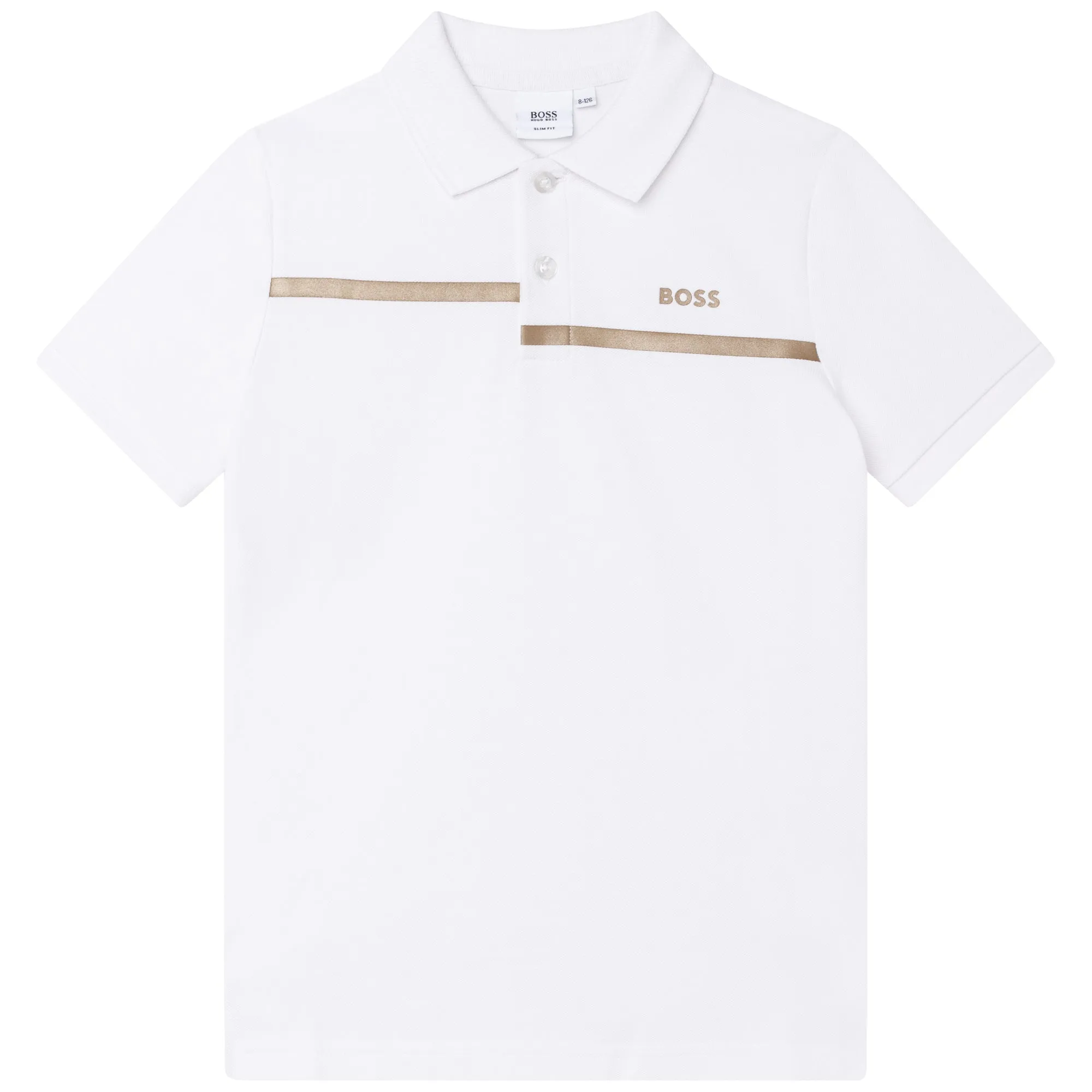 BOSS Cotton Pique Polo Shirt - White